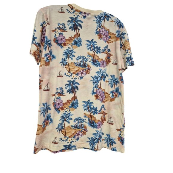Original Use Mens Short Sleeve Palm Tree Print T-Shirt Beige Small - Picture 3 of 6